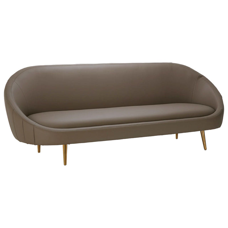 Brown Retro Curved Sofa