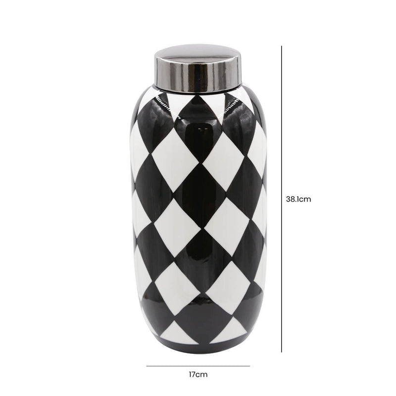 Monochrome Ginger Jar in Black and White