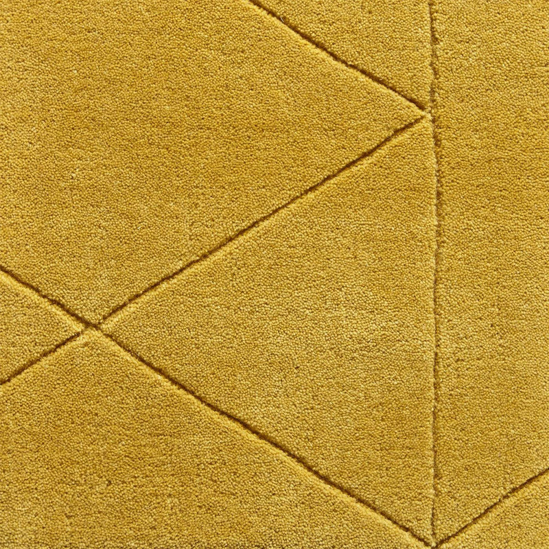 Kasbah KB2025 Geometric Wool Rugs in Ochre Yellow