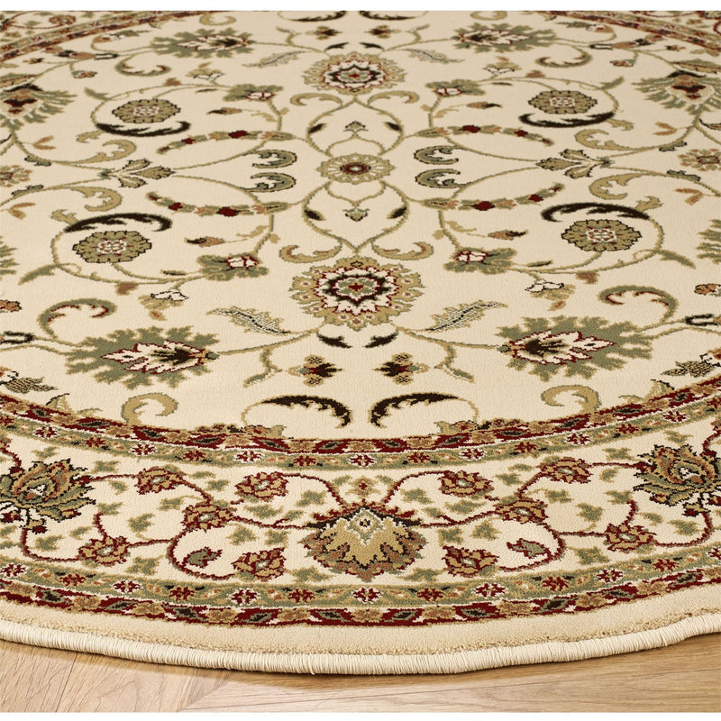 Kendra Traditional Round Circle Rug 137 W in Cream