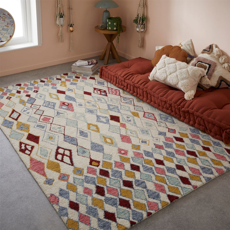 Contours Kite Contemporary Wool Rug in Multi