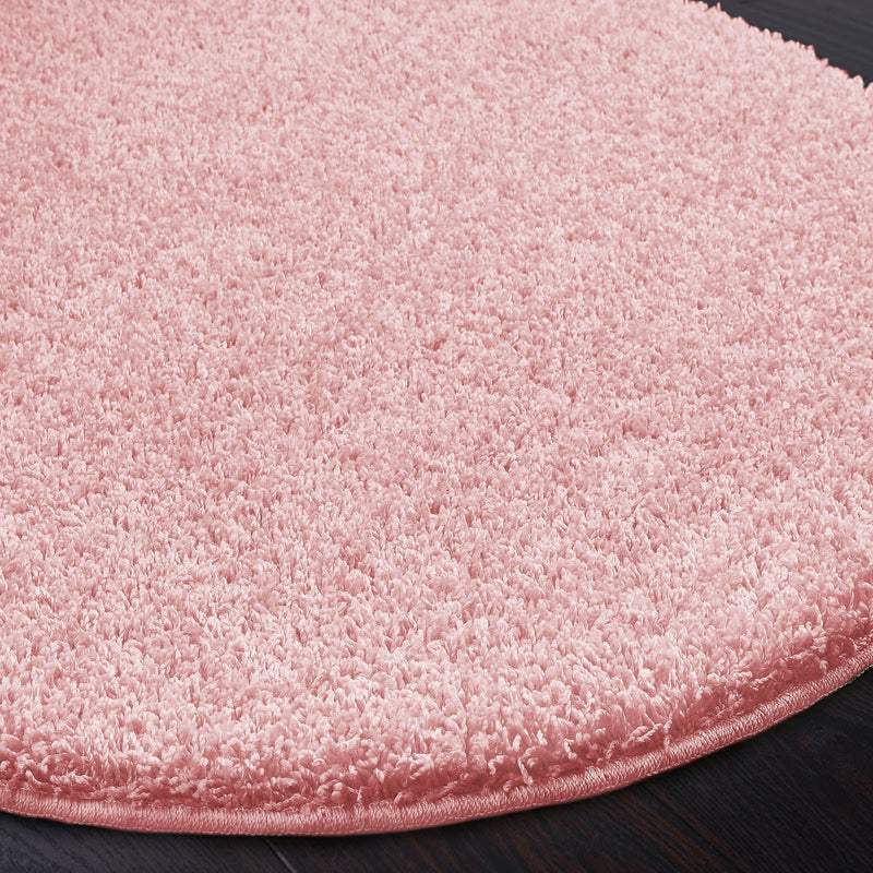 Buddy Washable Round Circle Rugs in Candy Pink
