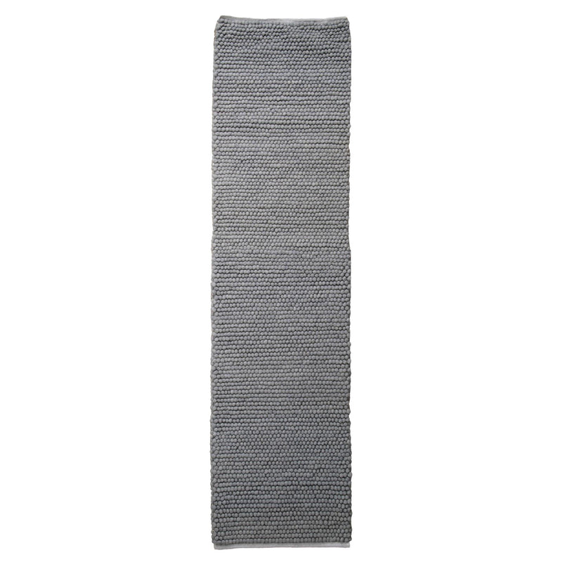 Berkeley Textured Wool Runner Rugs in Grey