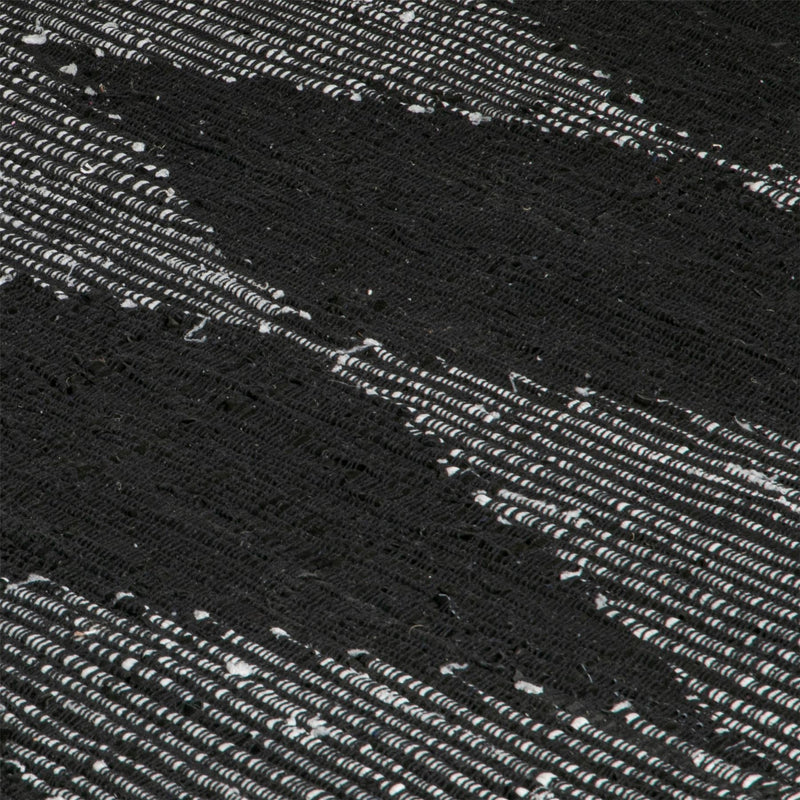 Conch Diamond Leather Boho Rugs in Black