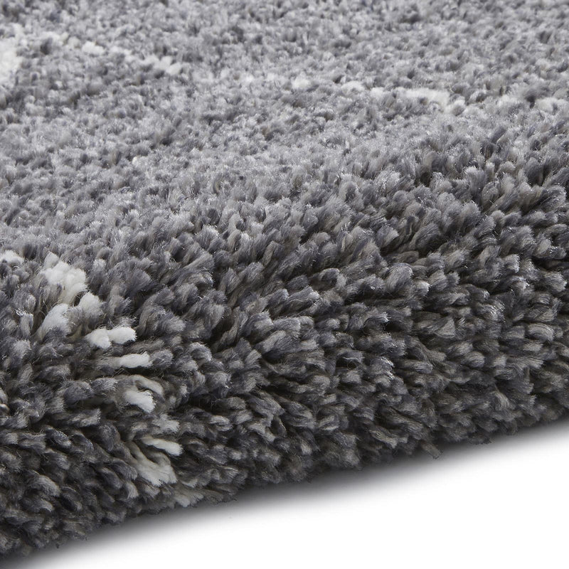 Moroccan Contemporary Shaggy Style Deep Soft Pile Carpets Boho 8280 Rugs in Grey