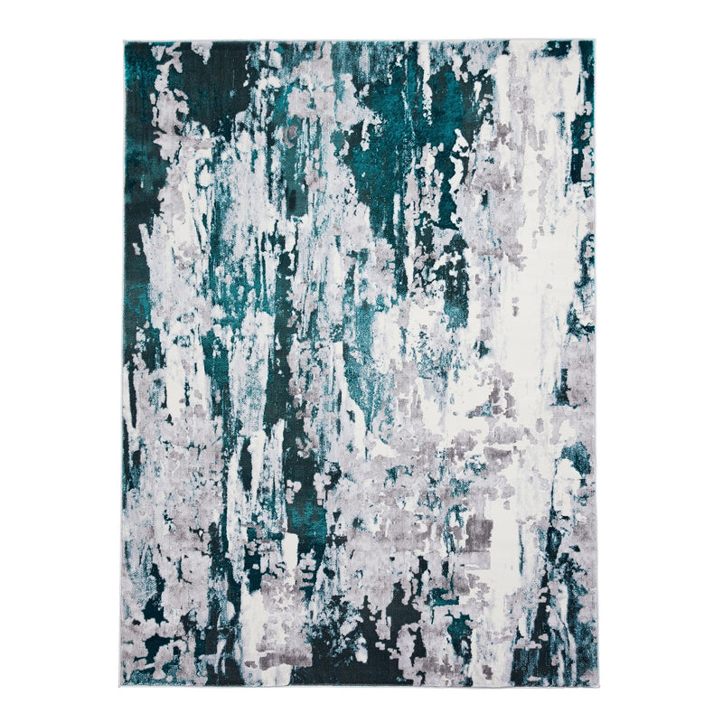 Apollo GR580 Modern Abstract Distressed Rugs in Grey Green