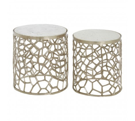 Silver Fragmented Side Tables