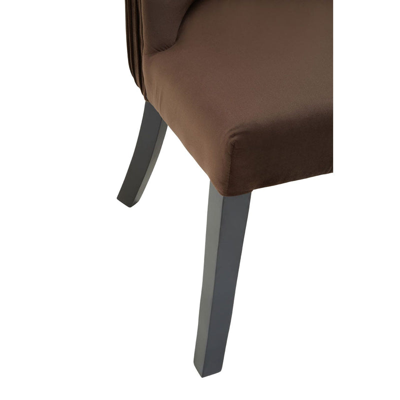 Lined Brown Velvet Dining Chair