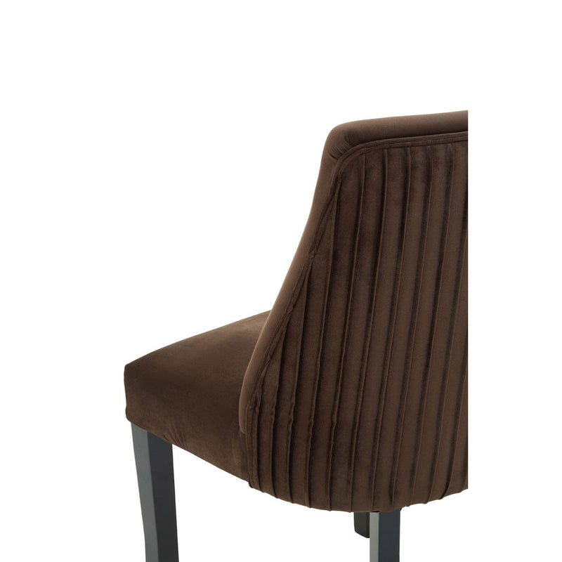 Lined Brown Velvet Dining Chair
