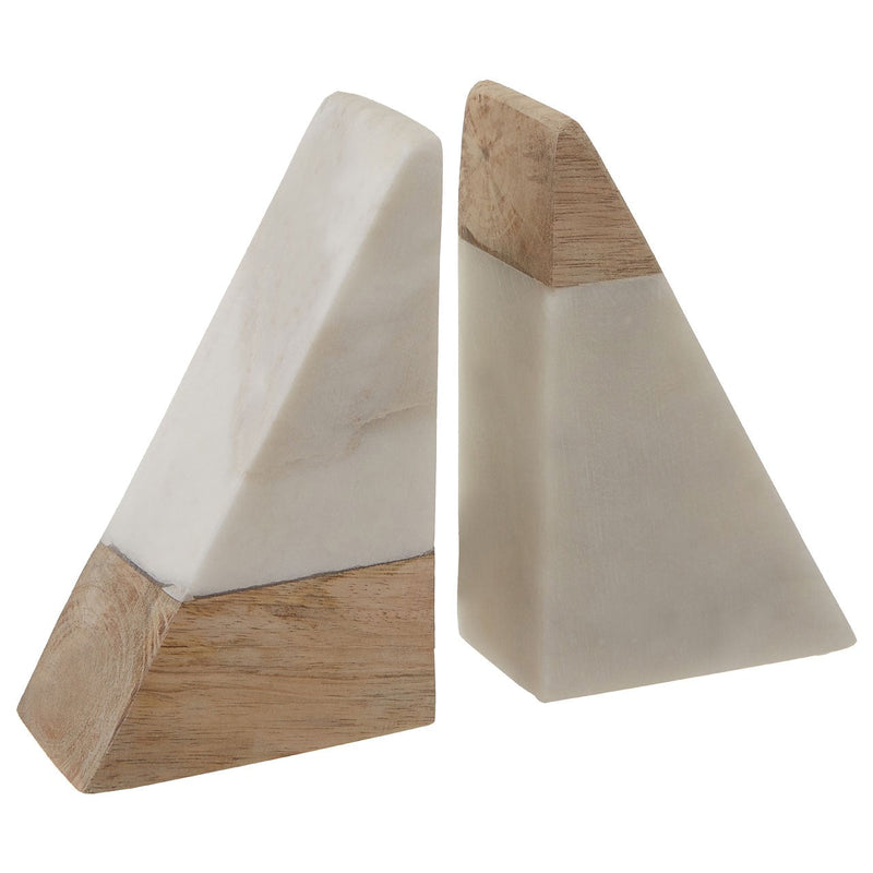 Marble and Mango Wood Bookends