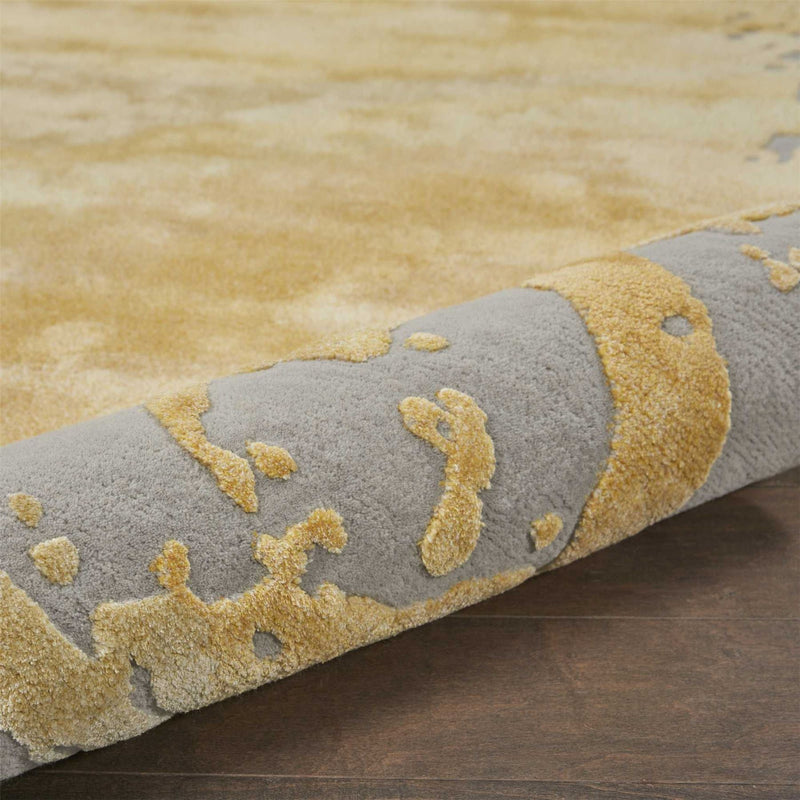 Prismatic PRS19 Abstract Wool Rugs in GRYGD Grey Gold