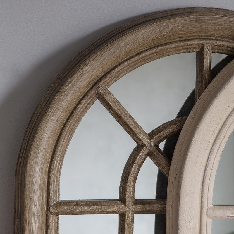 Lysander Window Style Mirror in Weathered Brown