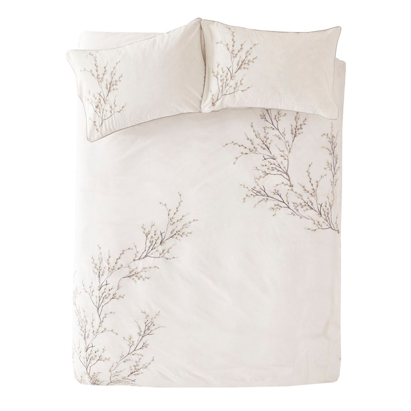 Pussy Willow Sprig Embroidered Bedding Set by Laura Ashley in Dove Grey