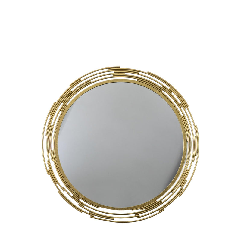 Azriel Round Mirror in Gold