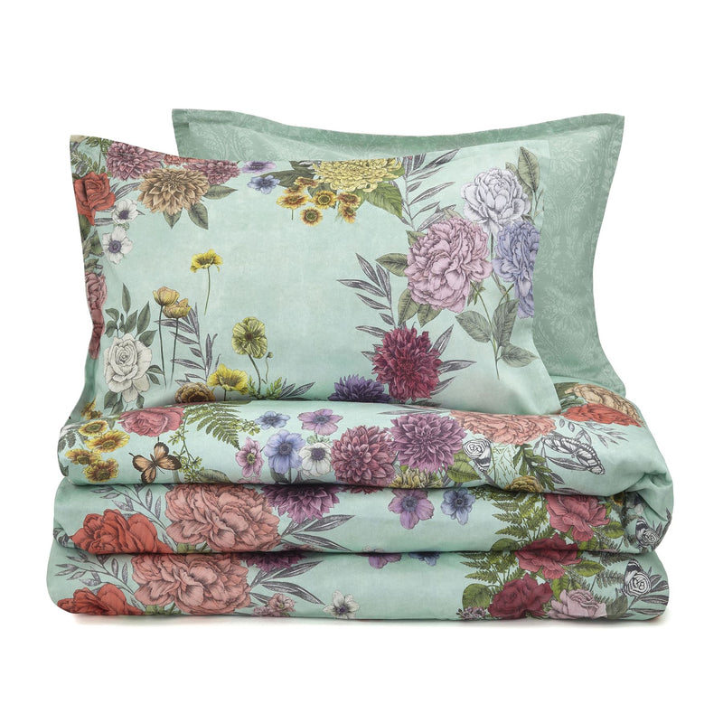 Floral Bloom Bedding Set with Pillowcase by Matthew Williamson in Mint Green