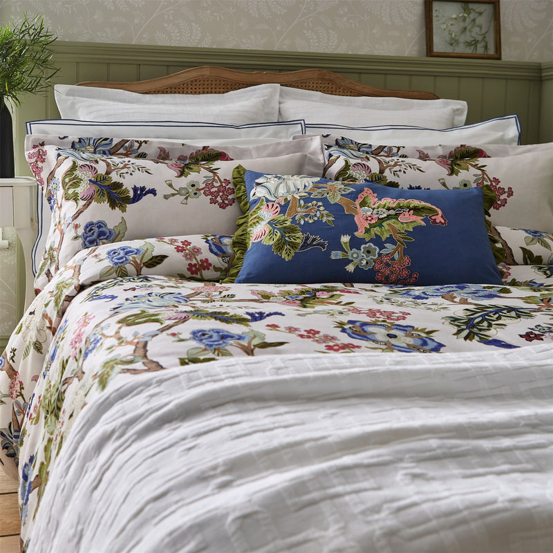 Fusang Tree Floral Bedding by Sanderson in Peacock Blue