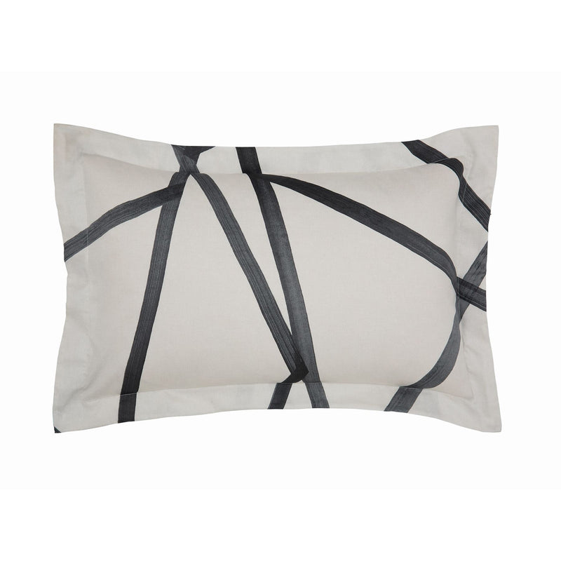 Sumi Geometric Bedding by Harlequin in Pearl & Charcoal Grey