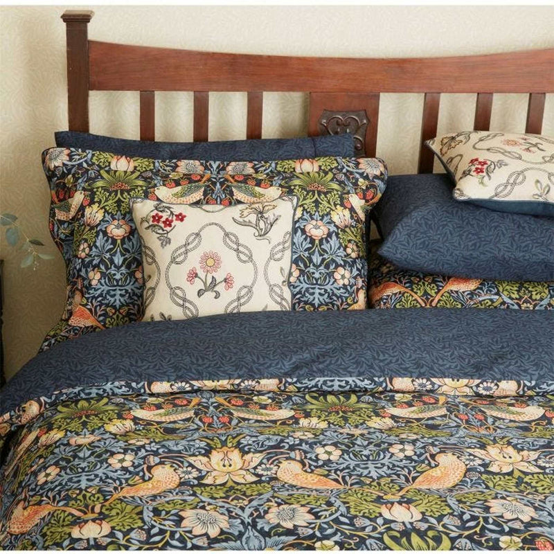 Strawberry Thief Bedding and Pillowcase By Morris & Co in Indigo
