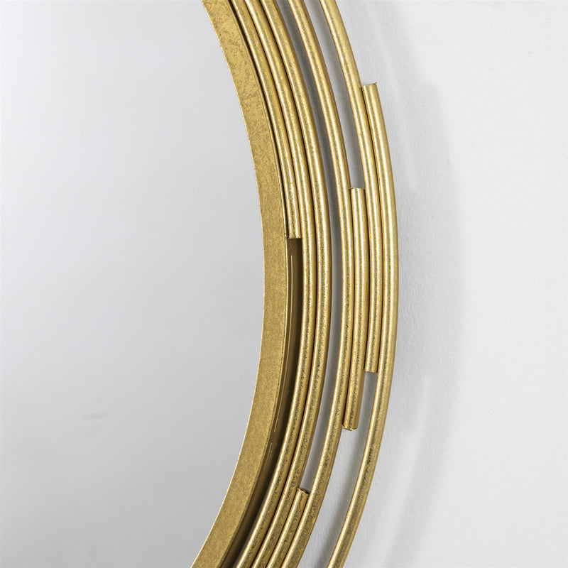 Azriel Round Mirror in Gold
