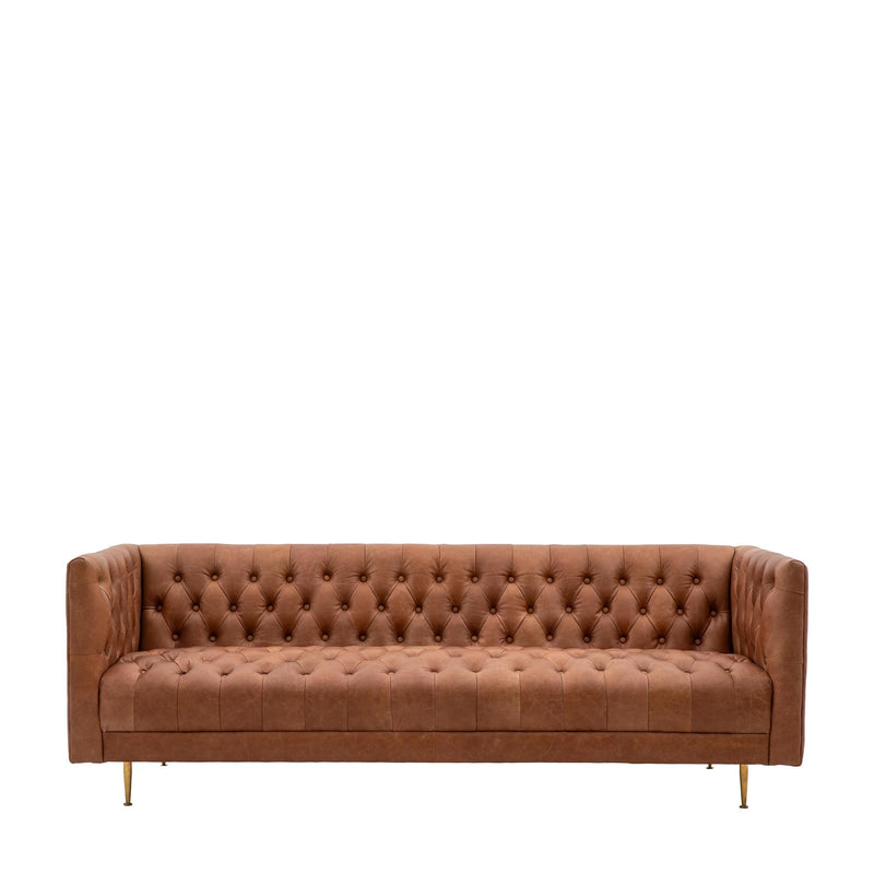 Bucharest Antique Sofa in Brown Leather