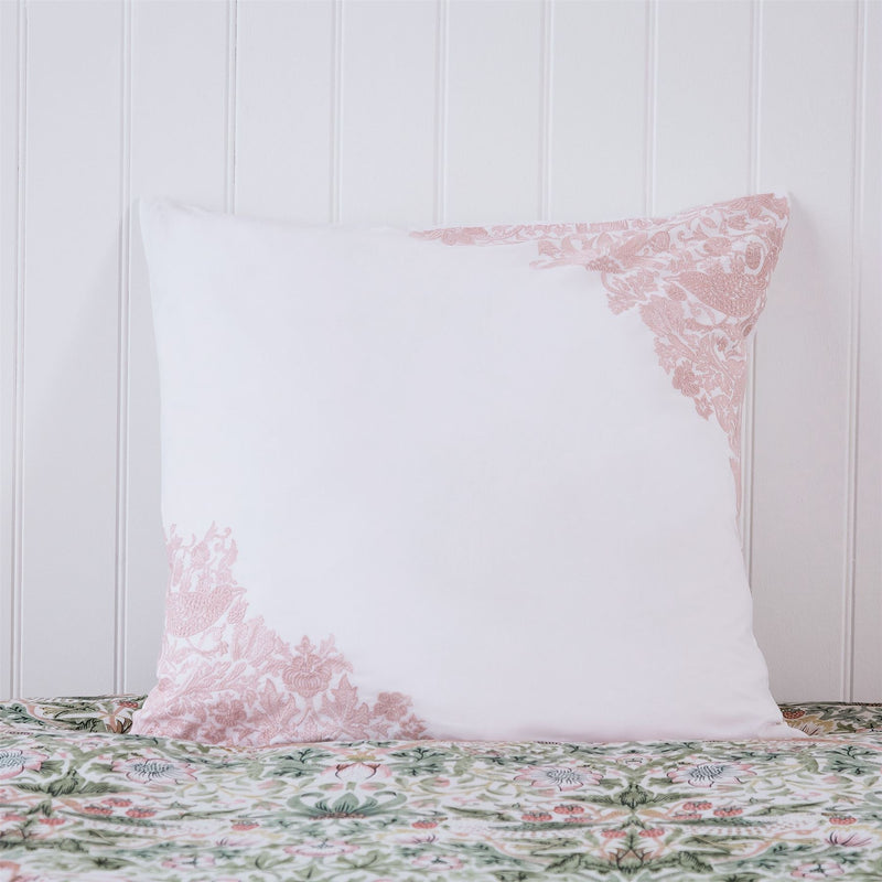 Strawberry Thief Bedding by William Morris in Cochineal Pink