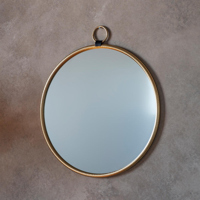 Evadne Gold Round Mirror Large