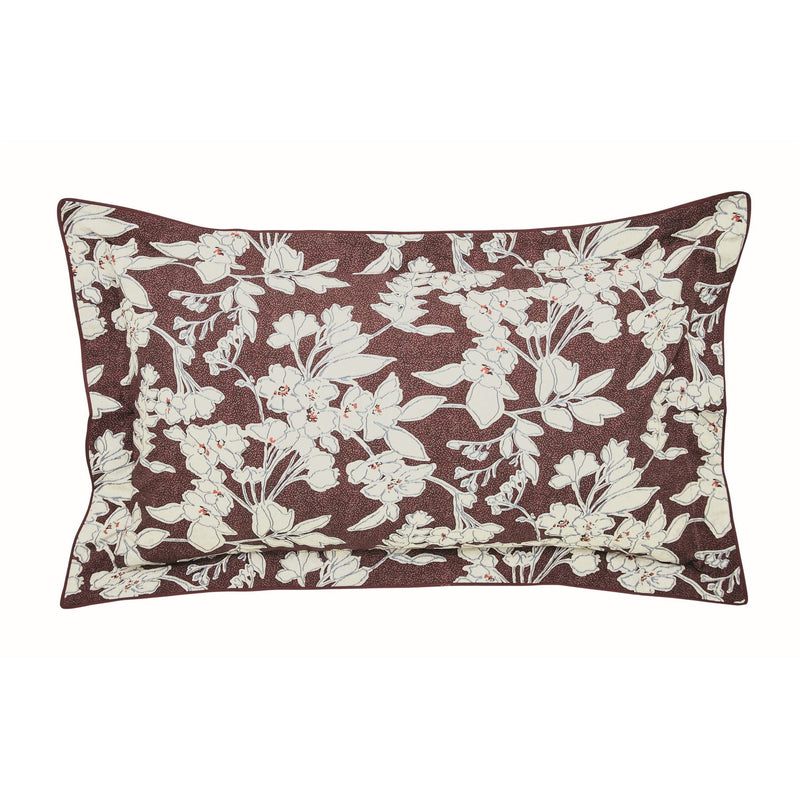 Aris Floral Bedding by Bedeck of Belfast in Mulberry Red