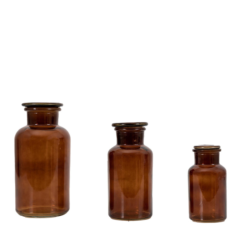 Ada Apotheca Jar in Brown (Set of 3)