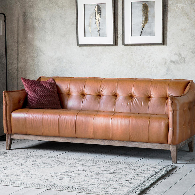 Churchill 3 Seater Sofa in Vintage Leather Brown