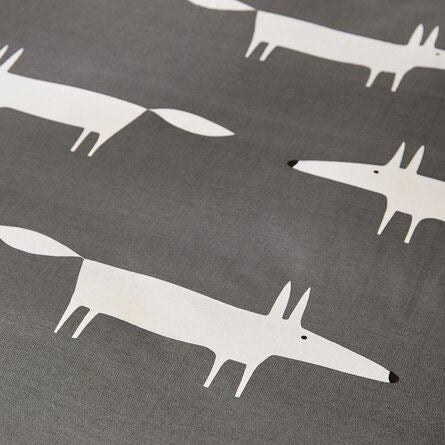 Mr Fox Bedding and Pillowcase By Scion in Charcoal Grey