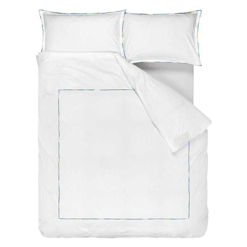 Pimlico Plain Duvet Cover and Pillowcase in Aqua Blue by Designers Guild