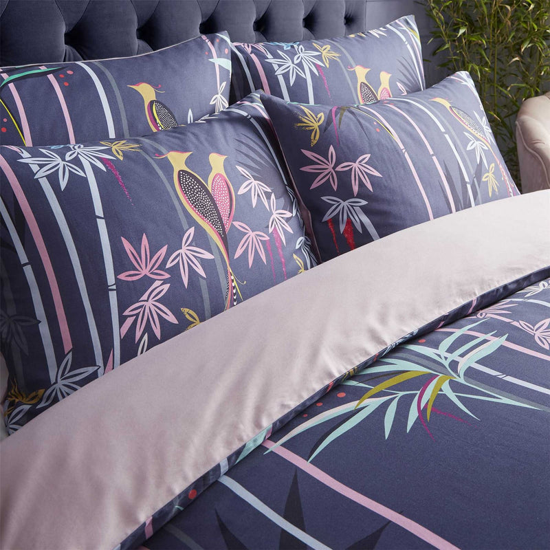 Linear Bamboo Bedding and Pillowcase By Sara Miller in Blue
