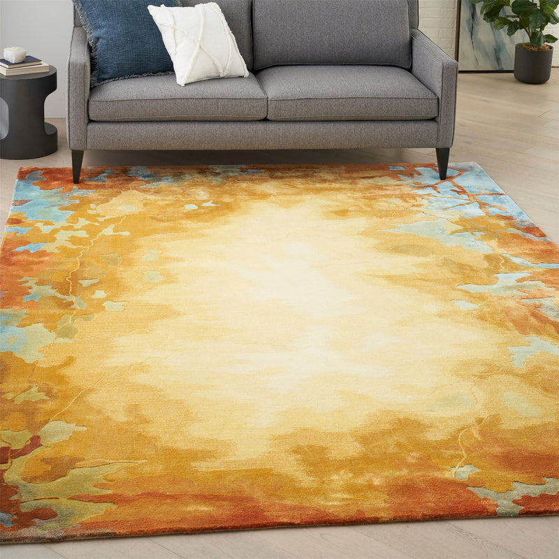 Prismatic Abstract Rugs PRS29 by Nourison in Gold Multicolour
