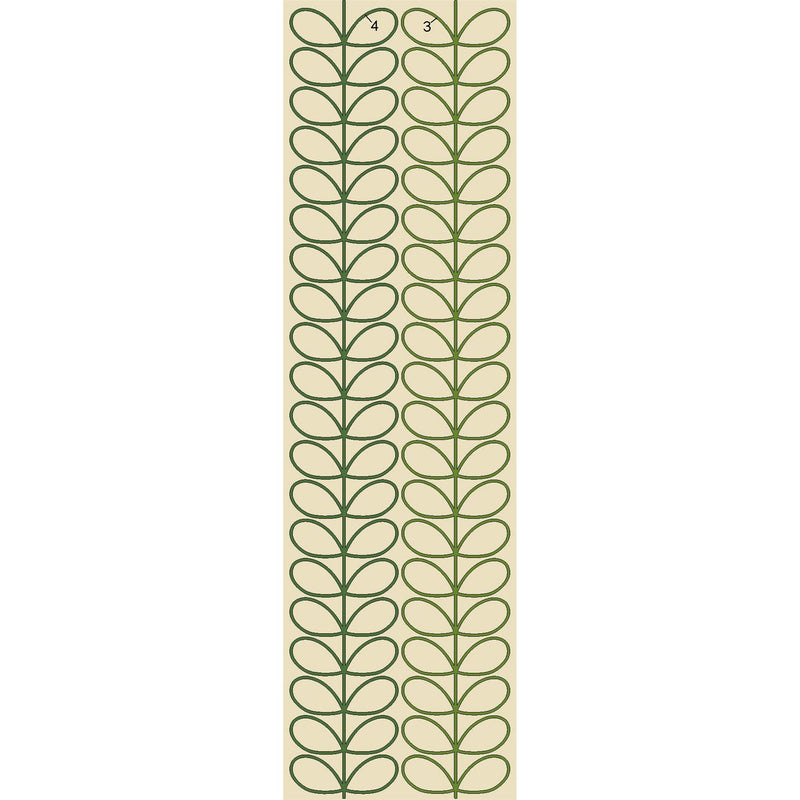Linear Stem Ombre Runner Rugs 061107 in Basil By Orla Kiely