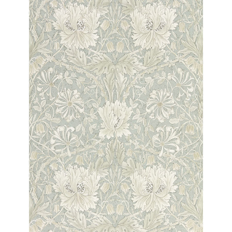 Pure Honeysuckle and Tulip Wallpaper 216525 by Morris & Co in Grey Blue