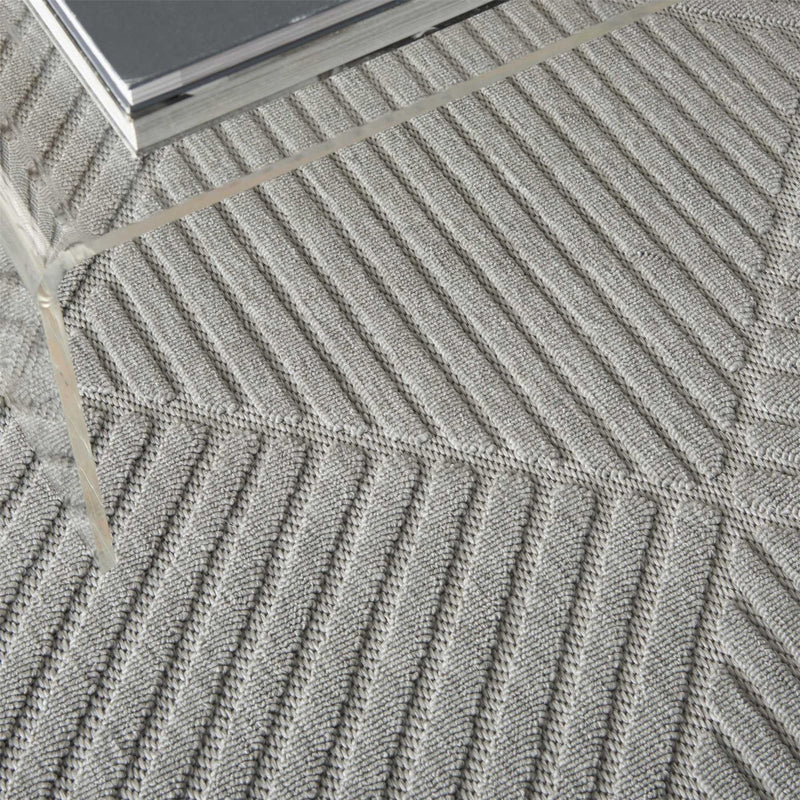 Cozumel CZM05 Indoor Outdoor Geometric Rugs in Light Grey
