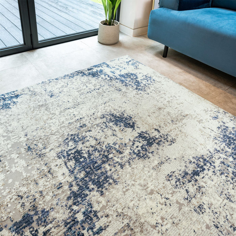 Rossa ROS03 Abstract Rug by Concept Loom in Blue