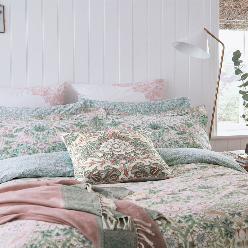 Strawberry Thief Bedding by William Morris in Cochineal Pink