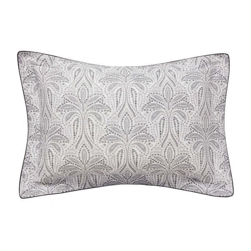 Saffi Floral Paisley Cotton Bedding in Silver Grey
