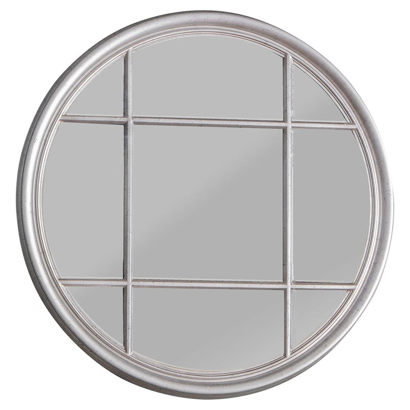Ansel Round Mirror in Silver