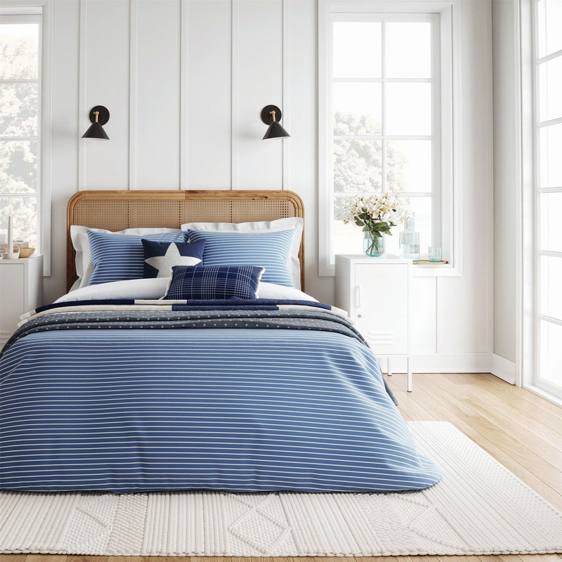 Long Island Breton Stripe Bedding by Helena Springfield in Blue & White