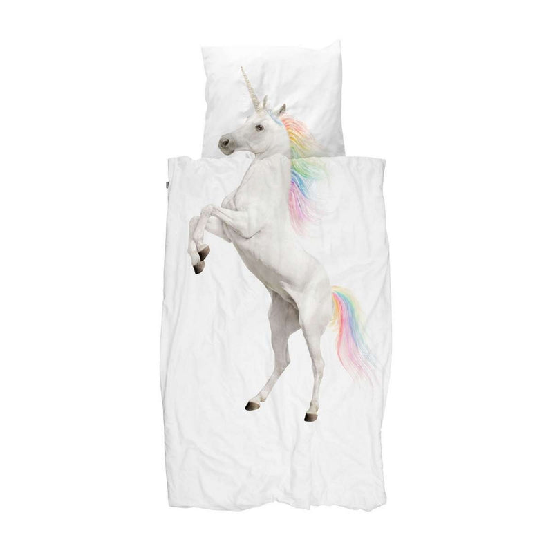 Unicorn Organic Cotton Kids Bedding in White