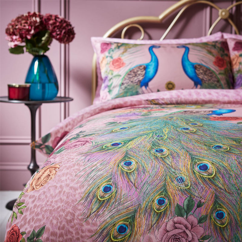 Xanadu Peacock Bedding Set with Pillowcase by Matthew Williamson in Pink