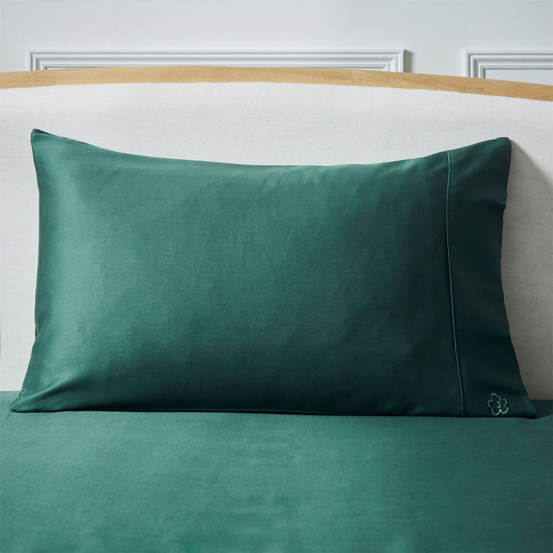 Plain Dye Cotton Bedding by Ted Baker in Forest Green