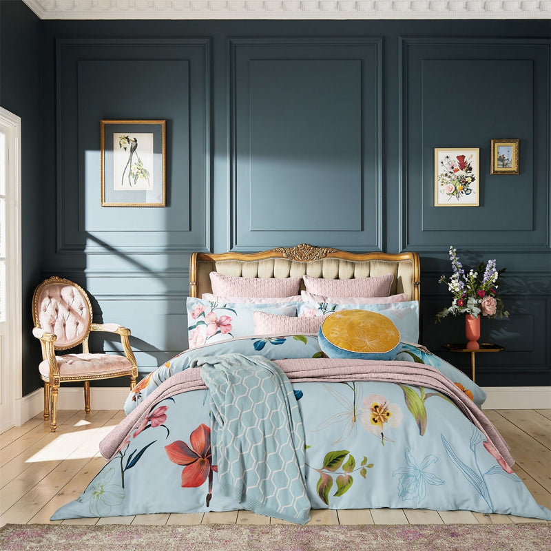 New Hampton Floral Bedding by Ted Baker in Delphinium Blue