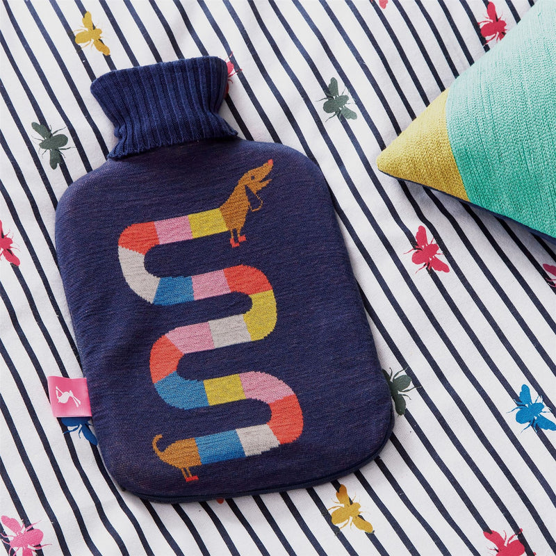 Sausage Dog Hot Water Bottle and Cover by Joules in Multi