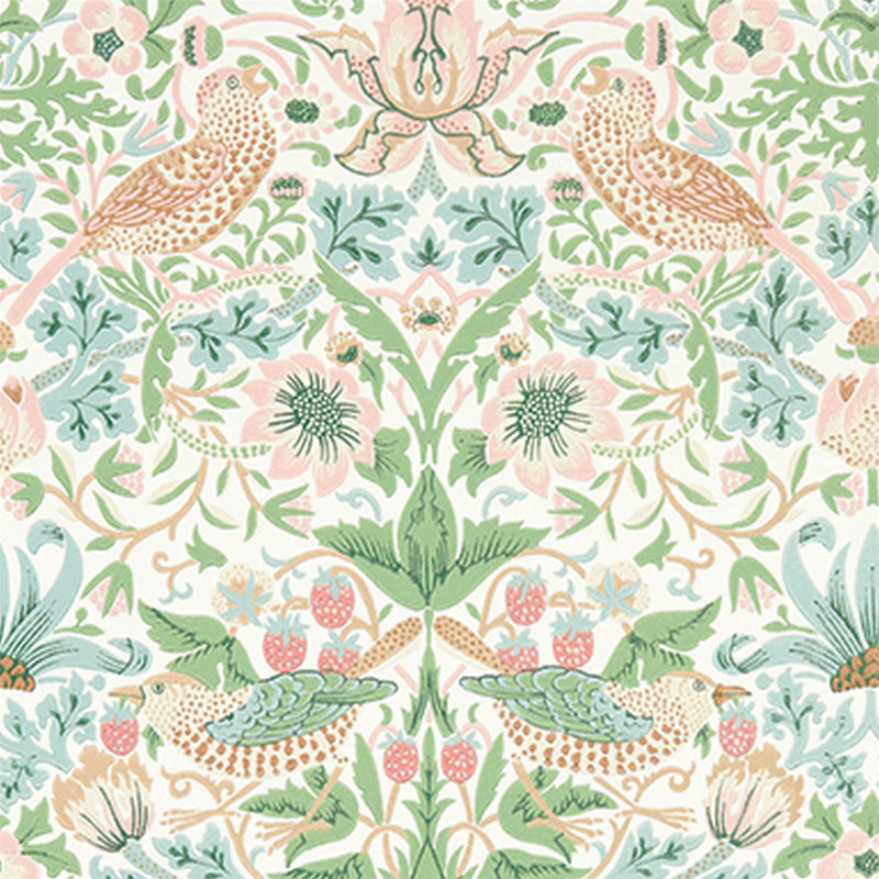 Simply Strawberry Thief wallpaper 217061 by Morris & Co in Cochineal Pink