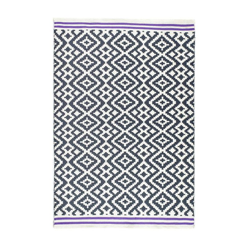 Aztec Geometric Outdoor Rugs in Grey Purple