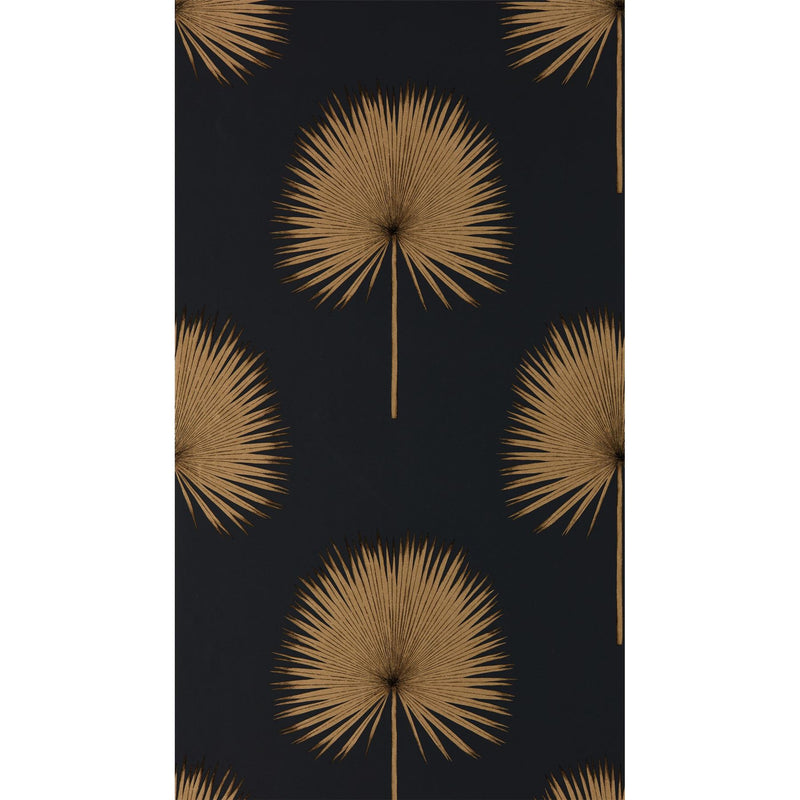 Fan Palm Wallpaper 216639 by Sanderson in Charcoal Gold