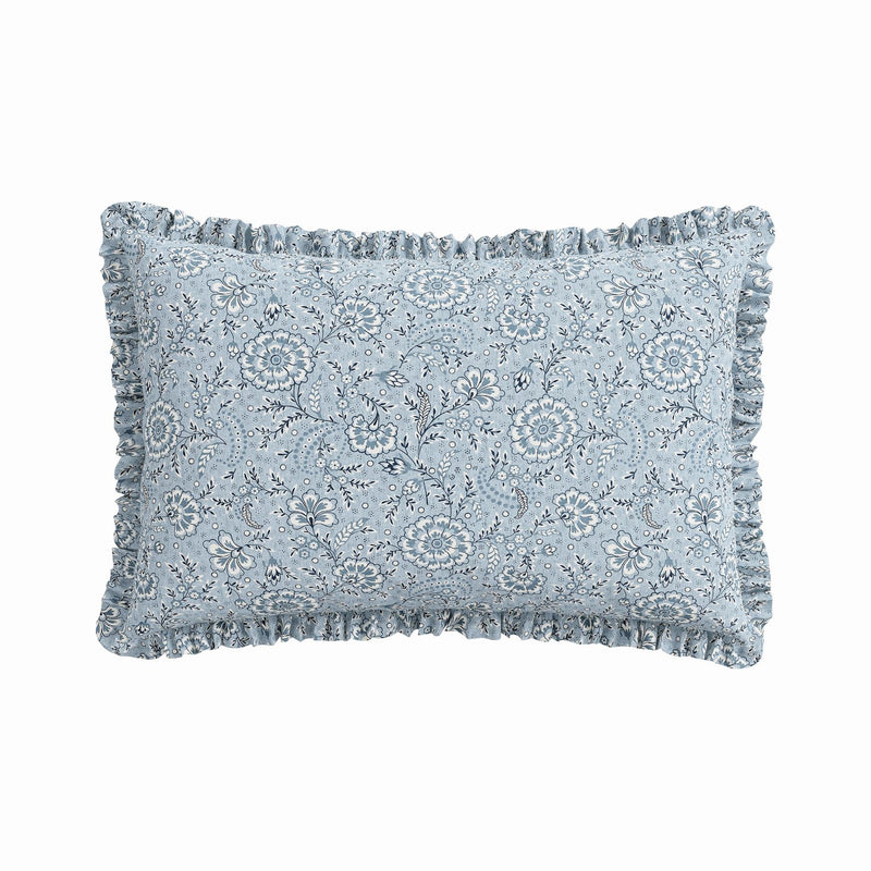Azora Floral Bedding by Bedeck of Belfast in Chambray Blue